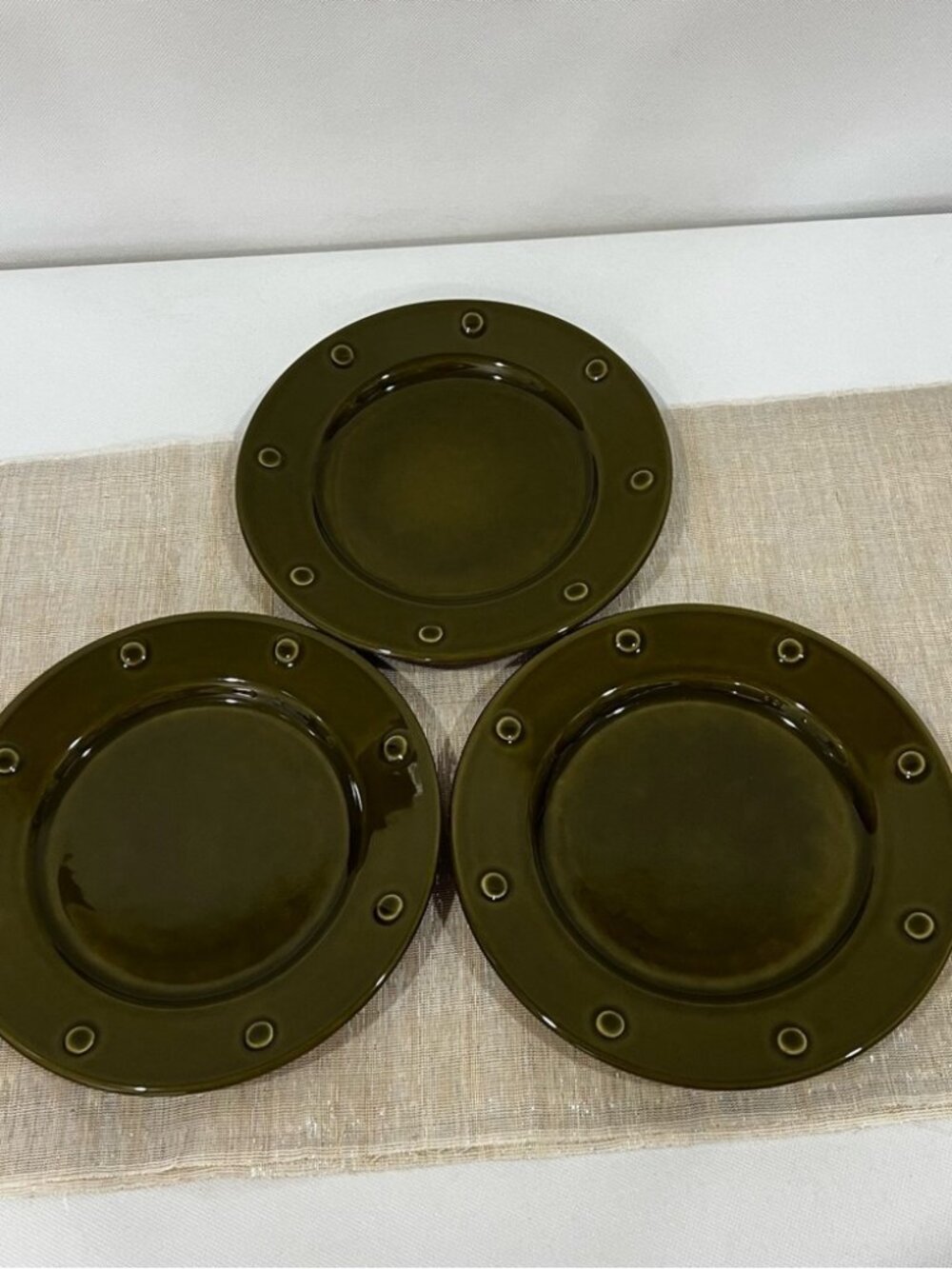 Pottery Barn "Dana" Salad Plates – Olive Green | Set of 3 | 8 ¼" | $35